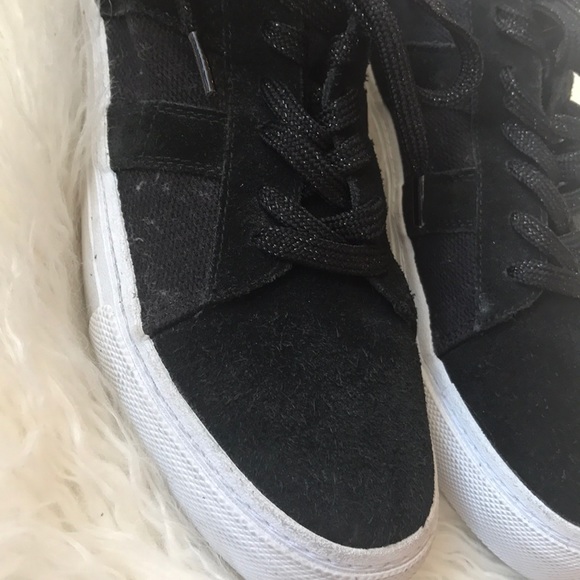 Zara Trafaluc Black Sneakers W/ Glitter Lace - Picture 2 of 8